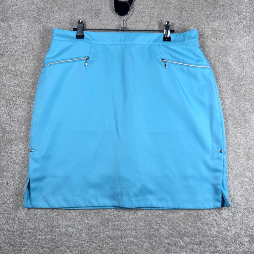Oxford Golf Womens Blue Zipper Pocket Athletic Skort Size 10 Stretch Golf Skirt
